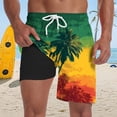 thumbnail image 2 of CHENge Swim Trunks with Compression Liner Casual Retro Palm Tree Print Quick Dry Beach Swimming Shorts with Compression Liner Stretch Fabric Beach Wear, 2 of 5