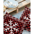thumbnail image 2 of Pack of 2 Outdoor Pillow Covers, Winter Christmas Snowflake Red and Black Plaid Waterproof Square Throw Pillowcase Cushion Decorative Pillow Covers for Couch Patio Tent, 16x16 in, 2 of 6