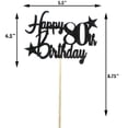 thumbnail image 5 of Glittered Elegance Happy Birthday Glittered Cake Topper - Party Supplies Decorations Decor (80th Birthday, Black), 5 of 7