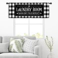 thumbnail image 2 of Black White Plaid Laundry Room Curtain Valance 54W x 18H Rod Pocket Checkered Buffalo Wash Dry Fold Repeat Window Treatment for Living Room Bathroom, 2 of 6