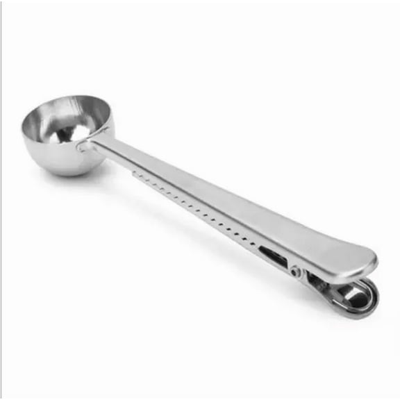 Stainless Steel Ground Coffee Measuring Scoop Spoon With Bag Seal Clip Creatives