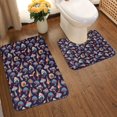 thumbnail image 2 of Yiaed Mushroom Doodle Print Bathroom Mat Set 2 Pieces Mat Anti-Skid Pad Ultra Soft and Absorbent Bathroom Bath Mat Contour Bath Rugs for Toilet Base, 2 of 6