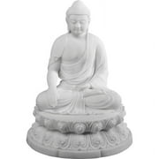 Gifts of Nature Buddha Meditating Enlightment Mudra Statue White, Resin 7 H