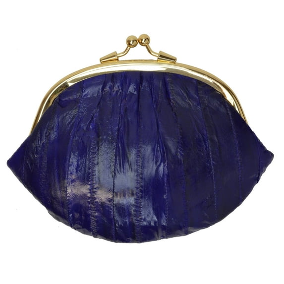 Eel Skin Large Double Coin Purse Change Wallet E 10 BIG