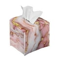 thumbnail image 6 of ZUXONGSY Marble Stripes Square Tissue Box Cover 2 Pieces PU Leather Tissue Box Holder Decorative Tissue Box Cover Replacement PU Leather Tissue Box Gifts to Friends Family, 6 of 7