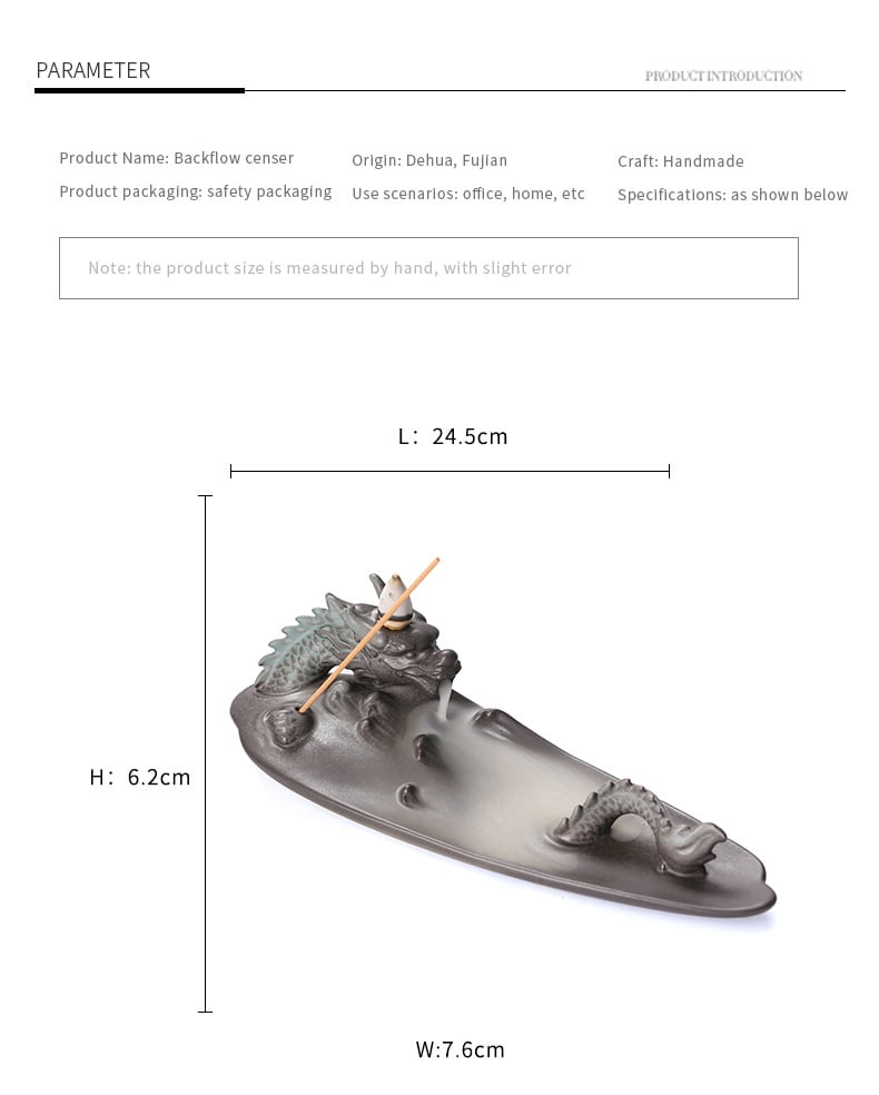 Incense Holder Creative Smoke Backflow Incense Burner Incense Holder Ceramic Dragon Censer Home Decor Ornaments Incense Burner