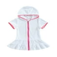 thumbnail image 1 of Maillot de Bain à Capuche pour Filles, Robe en Éponge pour Piscine, Robe de Plage pour Bébé, 1 of 7