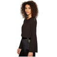 thumbnail image 2 of Kensie Womens Split Sleeve Knit Blouse, Black, Small, 2 of 3