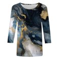 thumbnail image 4 of Trendfront Womens Abstract Print T Shirts Crewneck 3/4 Sleeve Relaxed Fit Casual Summer Fall Tee Tops for Women, 4 of 4