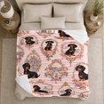 thumbnail image 5 of Dachshund Dog Portrait Collage Roses, Festive Pet Portrait Pattern, Warm Flannel Blanket for Living Room and Reading Nook, Dog Lovers Christmas Gift, Pet Lover Home Decor, 5 of 9