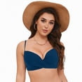 thumbnail image 4 of HCNTES Triangle Bikini Tops for Women Halter String Bathing Suit Tops Sexy Brazilian Black White Swimsuit Top(Blue,S), 4 of 9