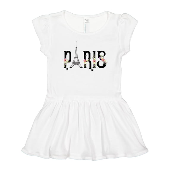 Inktastic Paris Eiffel Tower with Flowers Girls Toddler Dress
