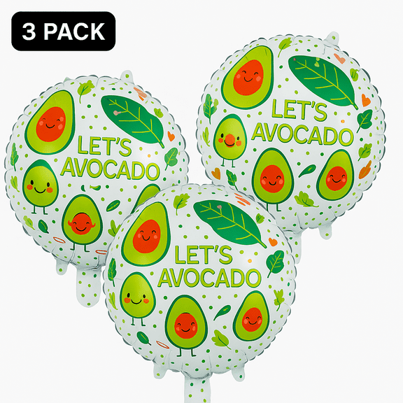 Let's Avocado Balloon 18" Rounded Avocado Mylar Balloon Party Celebration