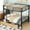 Black#8AAB, variant on Twin Size Loft Bed with Desk - Black Metal Bunk Bed with Storage Shelf & Ladder