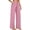 Pink, variant on Ecqkame Women's Fleece Lined Yoga Pants Wide Leg Drawstring Waist Warm Sports Trousers Casual Loose Workout Leggings with Pockets Beige XXL