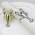 thumbnail image 2 of Fennco Styles Coastal Lobster Metal Napkin Rings, Set of 4 - Gold Napkin Holders for Home Décor, Nautical Themed, Dining Table, Banquets and Special Occasions, 2 of 4