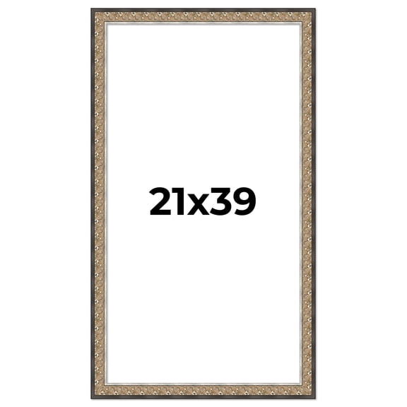 21x39 Frame Silver Real Wood Picture Frame Width 1.75 Inches | Interior Frame Depth 0.5 Inches |