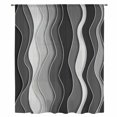 thumbnail image 2 of Black Stripes Sheer Curtains 54 Inches Long, Modern Simple Greyish Gradient Lines Light Filering Curtains, Breathable Simi Curtain Privacy Drapes for Kitchen Bathroom Small Window Treatment, 2 of 9