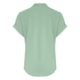thumbnail image 4 of Hfnxid Cotton Linen Tops for Womens Long Sleeve Lapel Collar Button Up Shirt Solid Color Fashion Top Casual Loose Fit Blouse with Pockets, 4 of 6