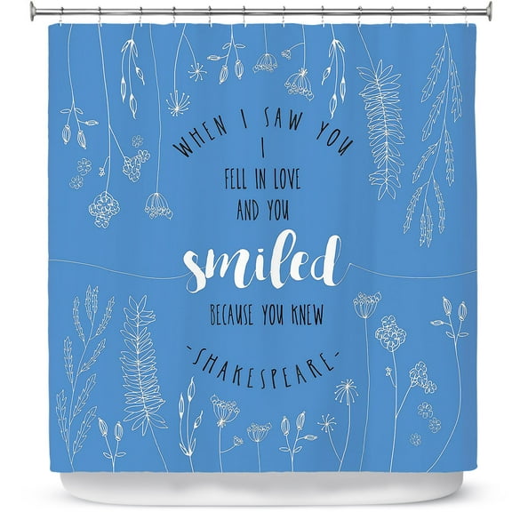 Shower Curtains 70" x 84" from DiaNoche Designs by Zara Martina - When I Saw You Blue