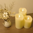 thumbnail image 4 of HAIDOLIANG 3PCS Flameless Candles with Remote Control, Battery Operated Candles LED Pillar Candle with Timer, 4'' 5'' 6'' Candles Set of 3 Pack, 4 of 14