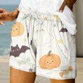 thumbnail image 2 of Running Shorts for Women Halloween Print Summer Casual Shorts With Pockets Women's Sports & Recreation Shorts Brown L, 2 of 5