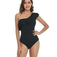 thumbnail image 2 of Vedolay High Cut One Piece Swimsuit Ribbed One Piece Swimsuits for Women Tie Side High Cut Bathing Suits,Black XL, 2 of 5