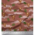 thumbnail image 1 of Soimoi Rayon Crepe Fabric Leaves & Dinosaur Jungle Print Sewing Fabric Yard 46 Inch Wide, 1 of 1