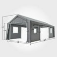 thumbnail image 3 of Gray Heavy Duty Carport 12'x20'Portable Garage 4 Roll-up Doors & 4 Windows Waterproof Carport Canopy for Car Truck Boat, 3 of 3