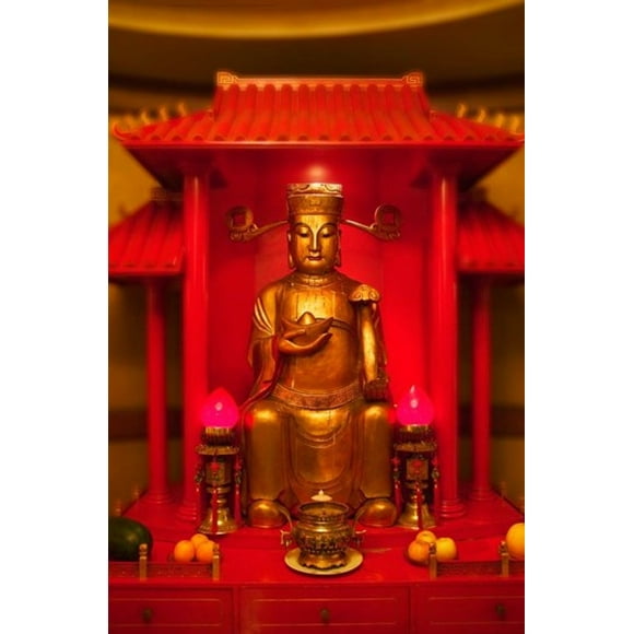 God of General Guan Shrine in a Corporate Office, Shanghai, China Poster Print by Keren Su (23 x 35)