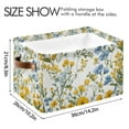 thumbnail image 4 of Yayeee Canvas Storage Basket with Handles for Shelves Fabric Bins Closet Organizer, Yellow Floral, 4 of 8