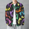 thumbnail image 6 of Lightweight Jacket for Men - Colorful Lizards Cuteness Casual Zip Up Bomber Jacket Men Spring Fall Windbreaker Coat with Pocket, 6 of 6