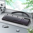 thumbnail image 4 of Freewolf-ZIYOULANG K100 99 Keys Gaming Membrane Wireless Tri-Mode BT/2.4GHz/USB-C Computer Keyboard with Media Knob & Side Printed Keys, Black, 4 of 9