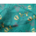thumbnail image 4 of oneOone Silk Tabby Turquoise Green Fabric Clothes|Footprint & Baby Feeder Kids Sewing Fabric By The Yard Printed Diy Clothing Sewing Supplies 42 Inch Wide, 4 of 4