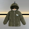 thumbnail image 2 of THDHVS Boys Zip Up Hoodie Dinosaur Long-Sleeve Thick Warm Kid's Hooded Zippered Print Jacket for Boys and Girls Green 3-4 Years, 2 of 8