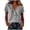 Gray, variant on Women's Solid Color V Neck Ruffle Short Sleeve Blouse | Casual Elegant Pullover Top | Lightweight Breathable Summer Daily Wear