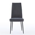 thumbnail image 6 of Set of 2 Modern Velvet Dining Chairs with Adjustable Footrests, Dark Grey Upholstered Kitchen Side Chairs, Contemporary Iron Frame Accent Chairs for Restaurant and Home Dining, 6 of 9