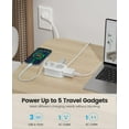 thumbnail image 3 of ORICO 5-in-1 Travel Power Strip with USB Ports 3.7ft Long Cord Power Strip 1 USB C 2 USB 2 Outlets Charger Cruise Approved, 3 of 7