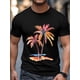 thumbnail image 5 of Camiseta de manga corta para hombre, estilo casual, con estampado de palmeras y cuello redondo., 5 of 8