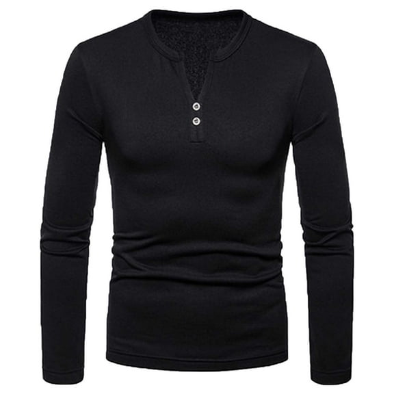 Fall Shirts for Men Solid Color Slim Casual Pullover Long Sleeve Shirt Blouse