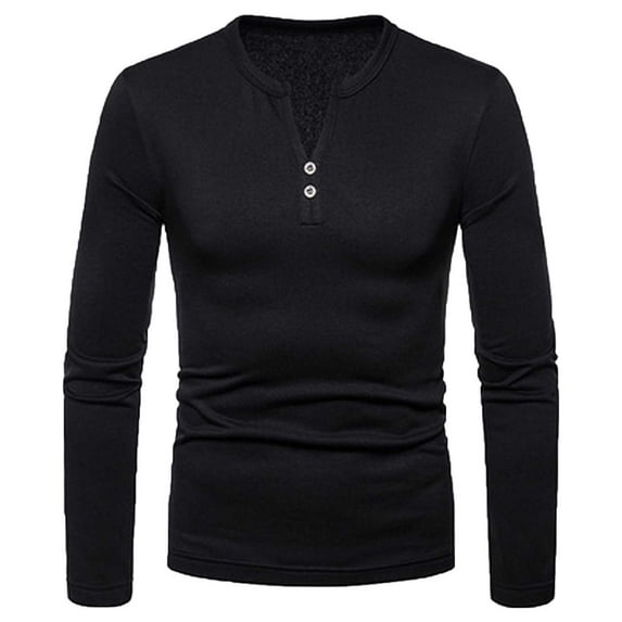 Fall Shirts for Men Solid Color Slim Casual Pullover Long Sleeve Shirt Blouse