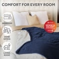 thumbnail image 6 of Sunbeam Heated Navy Blue Throw Blanket Microplush Faux Shearling 4 Heat Settings 50x70, 6 of 11