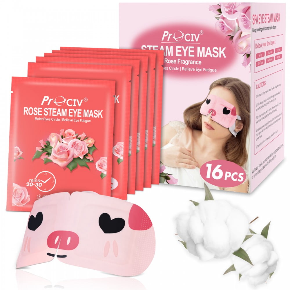 Prociv 16 Packs Auto Heated Eye Masks/Steam Eye Masks for Dark Circles and Puffiness Disposable
