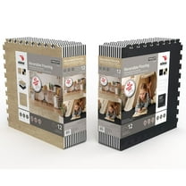 Norsk Reversible Foam Flooring, Faux Wood, 22.44" x 22.44", 12 Tiles