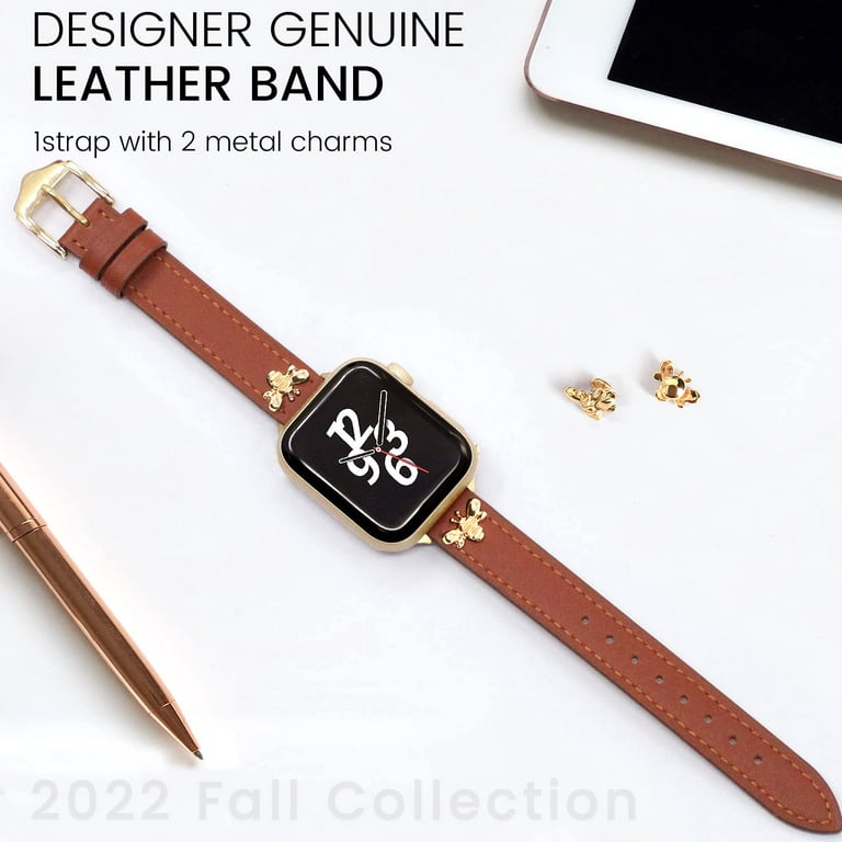 luxury Leather Strap for Apple Watch Band 40mm 45mm 41mm 44mm