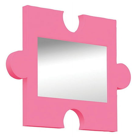 Kids' Puzzle Piece Wall Mirror, Pink