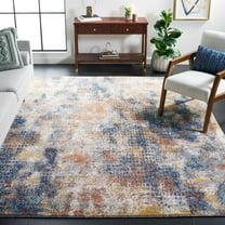 SAFAVIEH Aston Georgiana Abstract Area Rug, Navy/Gold, 6'7" x 6'7" Square