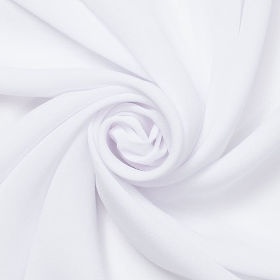 Polyester Wool Dobby (58/60 Inch) Chiffon Fabric By The Yard - For Sewing Apparel, Accessories, & Décor - White (1 Yard)