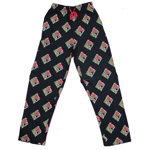 MTV Leopard Logo Allover Cotton Mens Lounge Pajama Pants (Small)