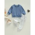 thumbnail image 2 of Cenuakty Baby Boys Pants Set, Long Sleeve Crew Neck Sweatshirt with Sweatpants Fall Outfit, 2 of 9